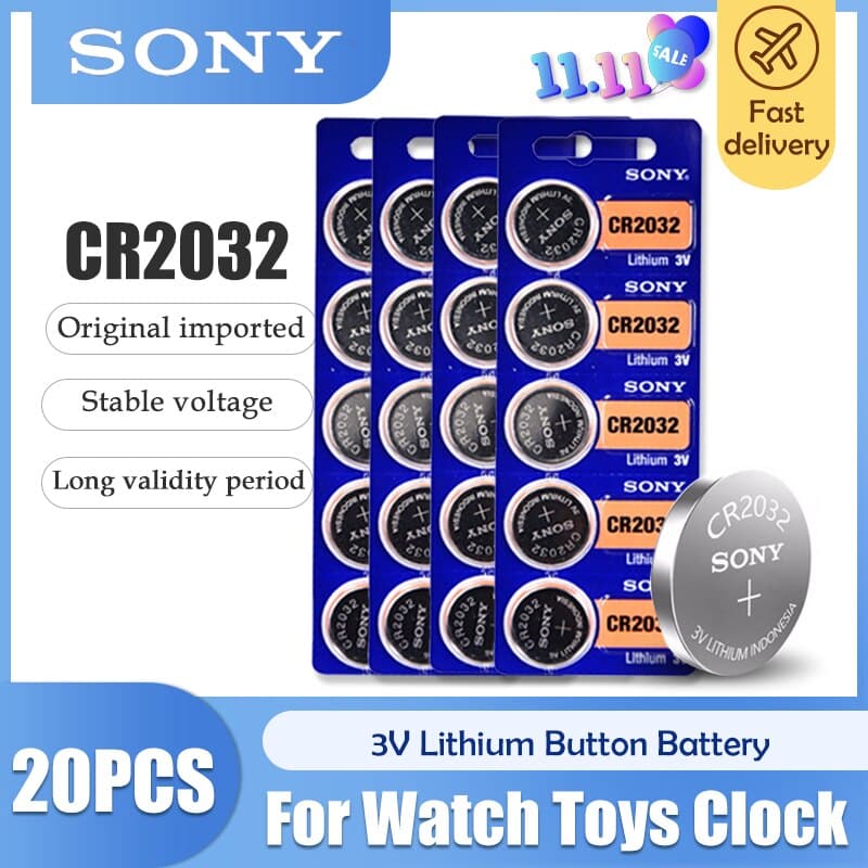 20pcs Lot Sony CR2032 3V 100 Original Lithium Battery For Watch Remote Control Calculator CR2032 Button 3425676